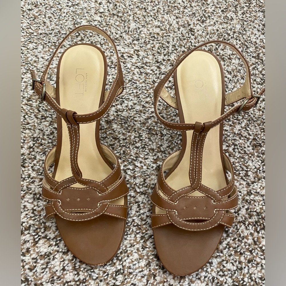 Size 7 Ann Taylor Loft heels with adjustable straps.